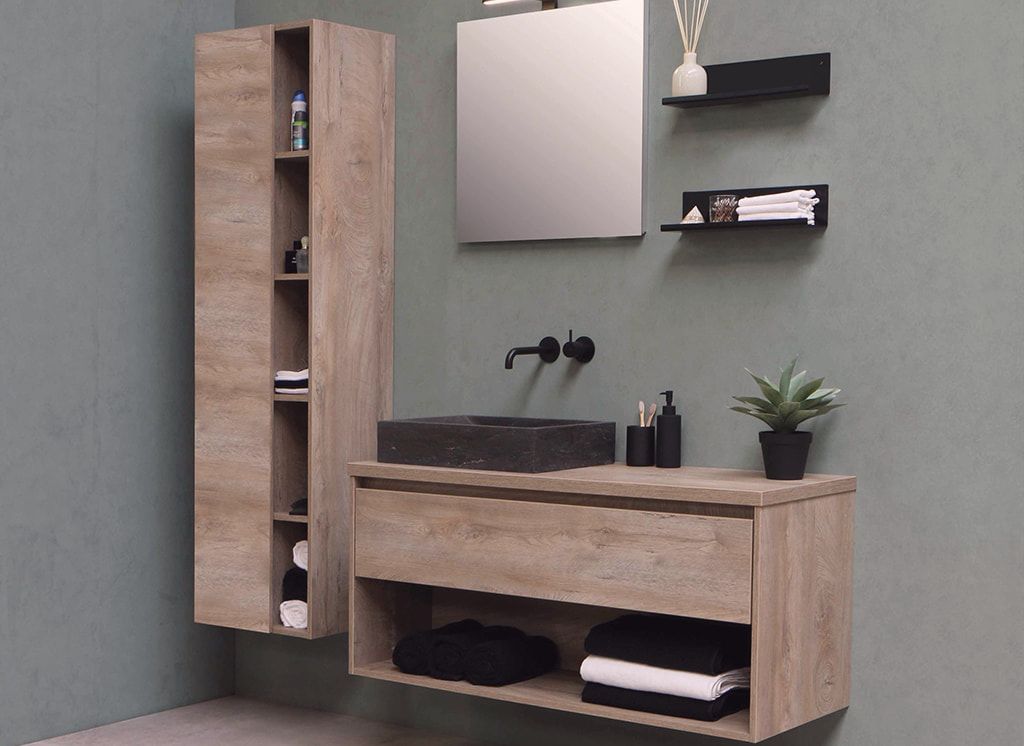 Crisp Fitted Furniture Bathroom Cupboards & Sink Surround